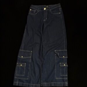 BDG Dark Blue Wide Leg Cargo Jeans size 28